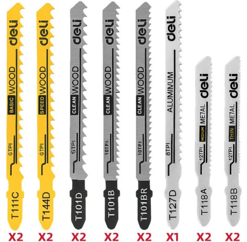 Изображение товара Набор пилок для электролобзика Deli DH-QJT015-EH1 15 шт высокая прочность