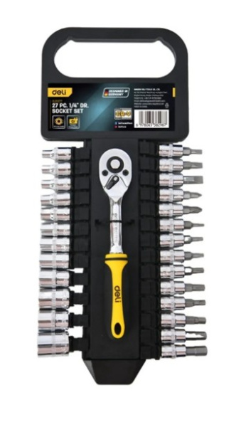 Изображение товара Профессиональный набор инструментов Deli DL0027T 27 шт с пластиковым держателем