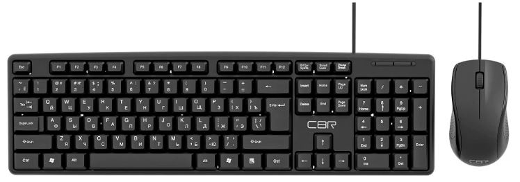 

Клавиатура и мышь CBR KB SET 709 USB. Клавиатура: 104 кл., офисн., 1,5 м. Мышь: 1000 dpi, 3 кн., 1,5 м, KB SET 709