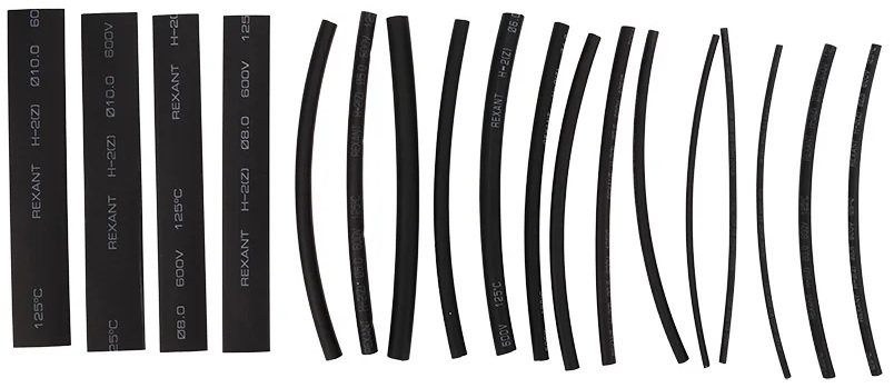 

Набор Rexant 29-0105 (10уп.) термоусаживаемых трубок ТУТ нг №5 STANDARD 2:1, упаковка 18 шт. по 10 см, 29-0105