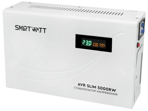 Изображение товара Стабилизатор напряжения SmartWatt AVR SLIM 5000RW для защиты техники