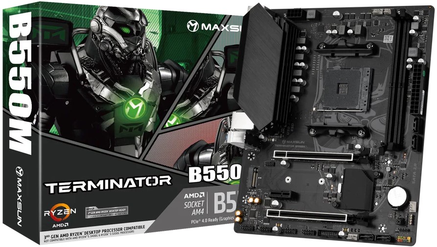 

Материнская плата mATX MAXSUN MS-Terminator B550M 6940709669754 (AM4, AMD B550, 2*DDR4, PCIe, M.2, 4*USB 3.2, 6*USB 2.0, 4*SATA, VGA, HDMI), MS-Terminator B550M