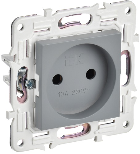 

Розетка без заземления IEK SK-R10-10-K03 SKANDY без защитных шторок 10А SK-R02Gr серая, SK-R10-10-K03