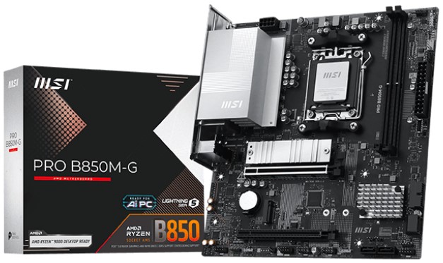 

Материнская плата mATX MSI PRO B850M-G (AM5, AMD B850, 2*DDR5, 4*SATA, 2*M.2, 2*PCIe, 2*USB 2.0, 3*USB 3.2, USB Type-C, HDMI, DP), PRO B850M-G