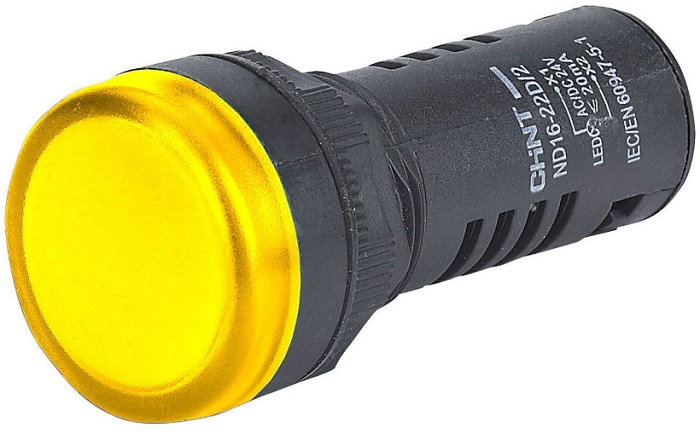 

Индикатор CHINT 593076 ND16-22D/2, желт., AC/DC, 230в (R), 593076