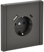фото Розетка с заземлением с 2 USB  IEK FP-R14-16-U22-018-K03