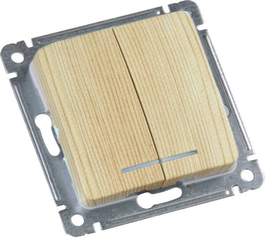 Изображение товара Двухклавишный выключатель HEGEL ВС10-452-02 для домашнего и промышленного использования