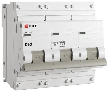 Изображение товара Автоматический выключатель EKF mcb47100-3-63D-pro