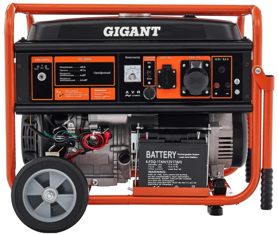 Изображение товара Генератор бензиновый Gigant GGL-6500E мощный и надежный 6.5 кВт