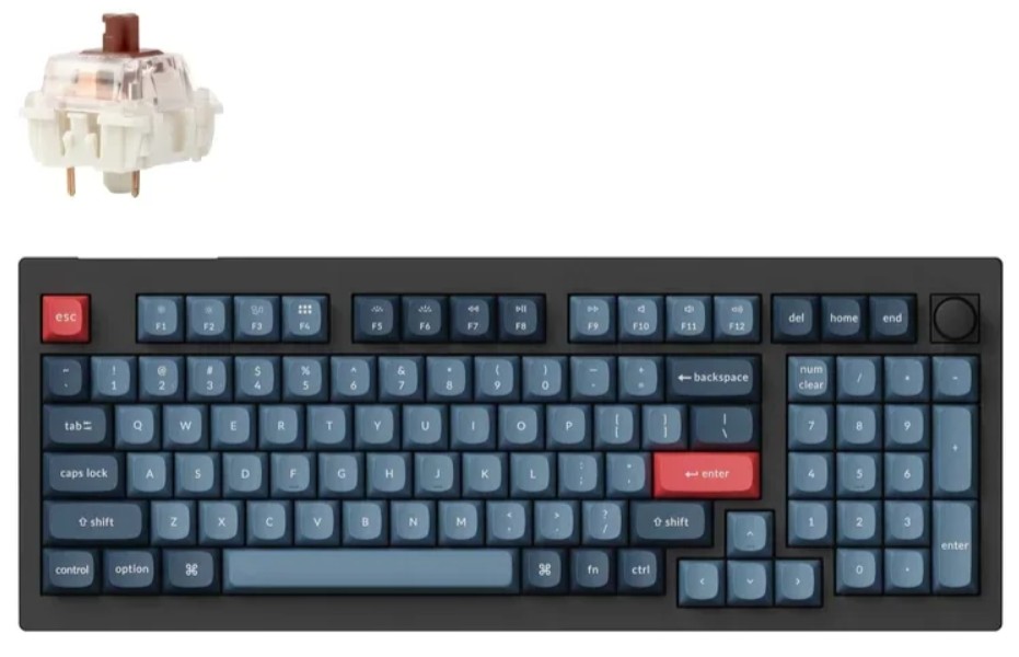 

Клавиатура Wireless Keychron V5 Max V5M-D3-RU Carbon Black, Brown св., V5 Max