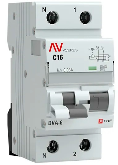 фото Автомат дифференциальный EKF rcbo6-1pn-16C-10-a-av в Уфе