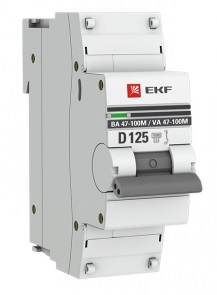 

Автоматический выключатель EKF mcb47100m-1-125D-pro Авт. выкл. 1P 125А (D) 10kA ВА 47-100M без тепл. расцепит. PROxima, mcb47100m-1-125D-pro