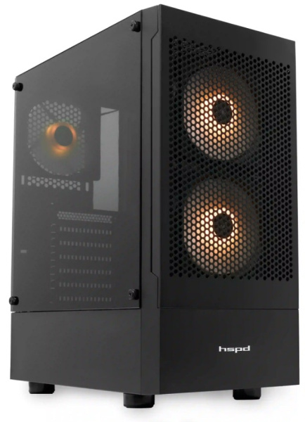 Изображение товара Корпус HSPD M540-TGBK Midi-Tower с боковым стеклом и USB-портами