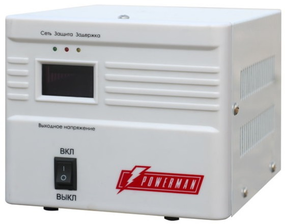 Изображение товара Стабилизатор напряжения Powerman AVS 500 A 1 розетка настенный защита техники