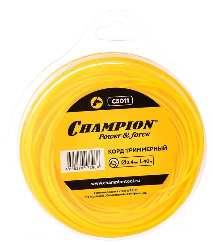 

Корд CHAMPION C5011 триммерный Round 2,4мм*40м (круглый), C5011