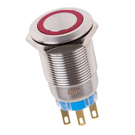 Изображение товара Антивандальная кнопка Rexant 36-3440 с подсветкой и монтажом на 19 мм