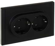 фото Розетка двухместная с заземлением  IEK FP-R21-16-1-K02