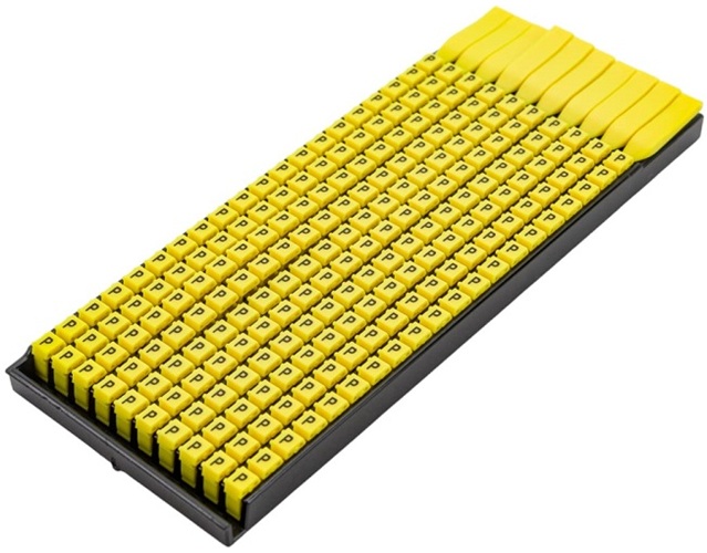 

Маркер на кабель DKC MKCPS2 сечением 1,5-2,5мм символ „P”, "Mark" (уп/200 шт), MKCPS2