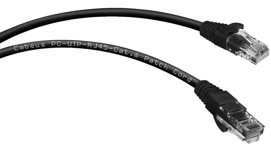 фото Кабель патч-корд U/UTP 6 кат. 2м  Cabeus PC-UTP-RJ45-Cat.6-2m-BK-LSZH