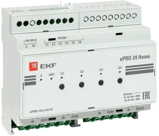 

Контроллер EKF ePRO-h-10-4-230-W ePRO24 удаленного управления 6вх4вых 230В WiFi Home, ePRO-h-10-4-230-W