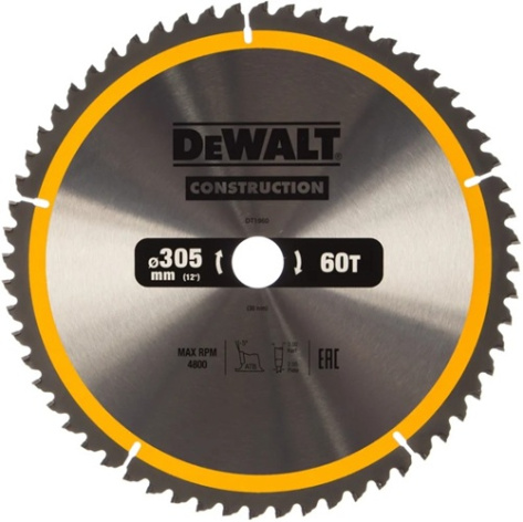Изображение товара Диск пильный DeWALT DT1960
