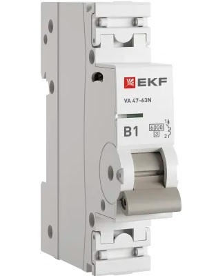 

Автоматический выключатель EKF M636101B 1P 1А (B) 6кА ВА 47-63N PROxima, M636101B