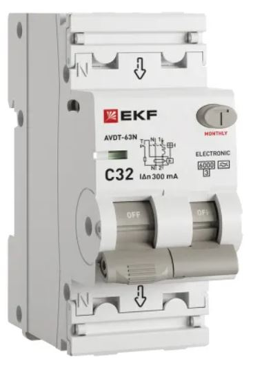Изображение товара Автомат EKF D63N26EA32C300 серии PROxima для защиты цепей 2полюса 32А