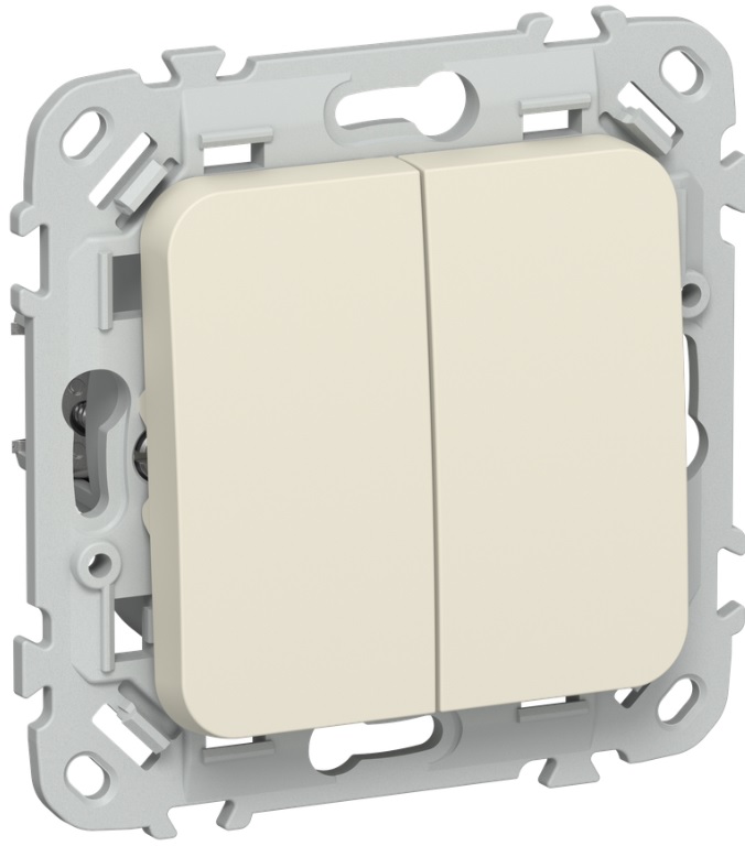 

Выключатель двухклавишный для жалюзи IEK FI-V15-0-10-1-K86 FLITE 10А ВЖ52-2-0-ФлСл сливочный, FI-V15-0-10-1-K86