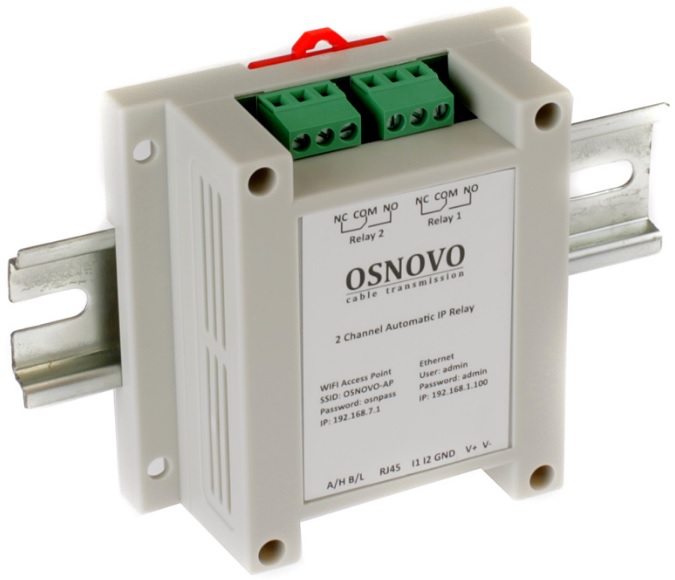 

Реле OSNOVO OPC-2 автоматическое IP с функцией антизависания сетевого оборудования (Watch Dog) на 2 канала, OPC-2