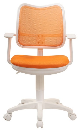 

Кресло Бюрократ CH-W797 оранжевое/оранжевое, спинка сетка, пластик белый, CH-W797