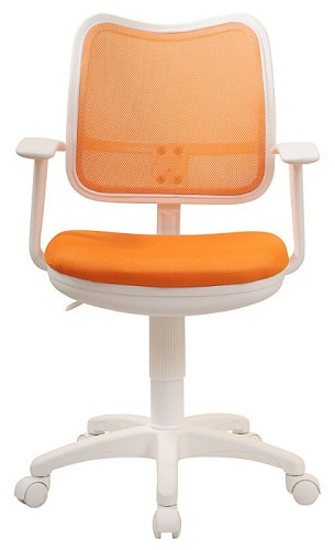Изображение товара Детское кресло Бюрократ CH-W797 с крестовиной и колесами оранжевый и белый