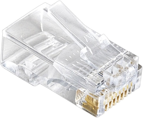 

Коннектор RJ-45 (8P8C) cat.5e Exegate PL45-C5-8P8C-100 EX158091RUS под одножильный кабель, золотое напыление (100шт), PL45-C5-8P8C-100
