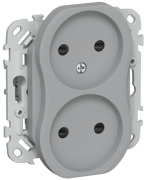 фото Розетка двухместная без заземления  IEK FI-R23-10-1-K03