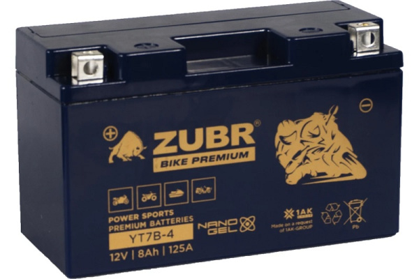 Изображение товара Батарея ZUBR YT7B-4 ZubrPrem для устройств, надежная аккумуляторная батарея