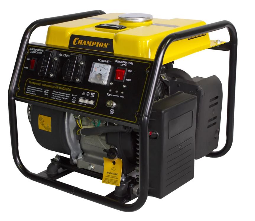 

Генератор бензиновый CHAMPION IGG3200 (3,2/3,5кВт 7лс 5,7л 26кг), IGG3200