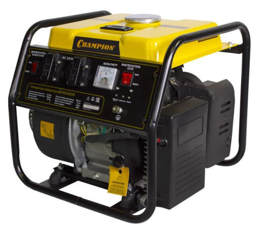 Изображение товара Генератор CHAMPION IGG3200 Инверторный 220В 16А 2 розетки ручной запуск