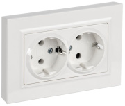 фото Розетка двухместная с заземлением  IEK BR-R27-16-K01-F