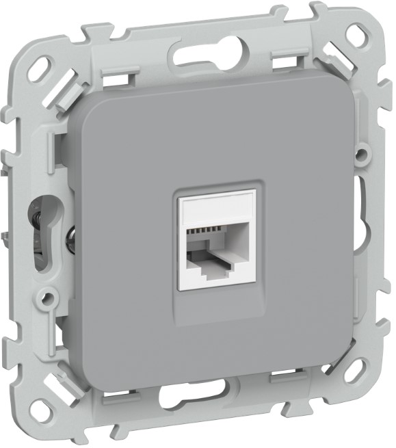 

Розетка компьютерная IEK FI-K12-2-K03 FLITE RJ45 категория 6 UTP РК6-1-0-ФлС серый, FI-K12-2-K03