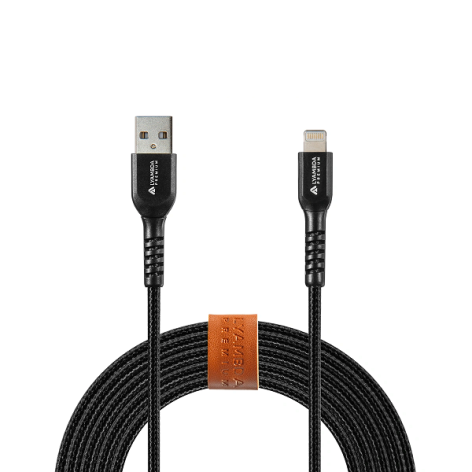 Изображение товара Кабель Lightning USB 2.0 2.5 м Lyambda LALm25-BK для зарядки и передачи данных