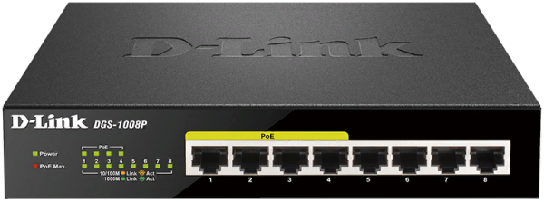 фото Коммутатор PoE D-link DGS-1008P в Омске
