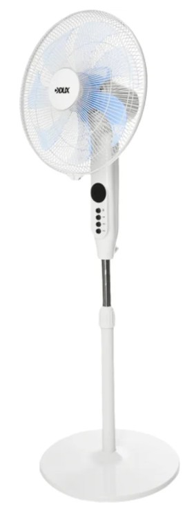Вентилятор напольный DUX 60-0221 белый 40 см, 50 Вт, 7 лопастей, с пультом и таймером
