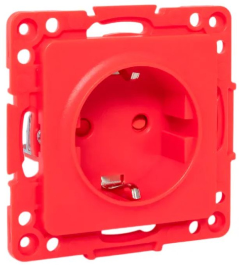 Изображение товара Розетка с заземлением EKF серия Стокгольм 1 гнездо с шторками