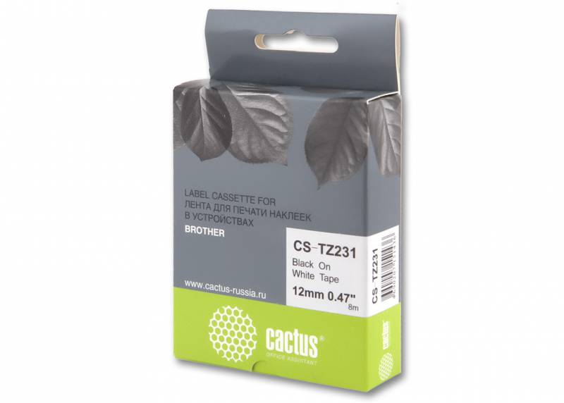 

Картридж ленточный Cactus CS-TZ231 для Brother 1010/1280/1280VP/2700VP черный, CS-TZ231