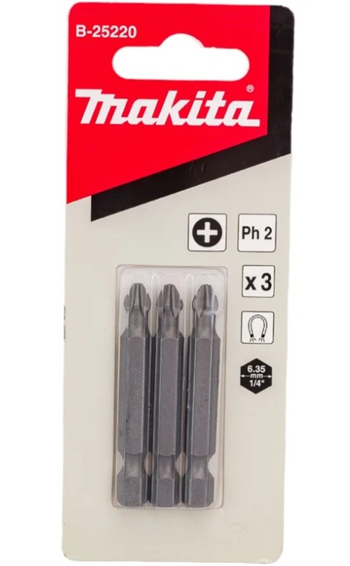 

Набор бит Makita B-25220 (3пред.) для шуруповертов, B-25220