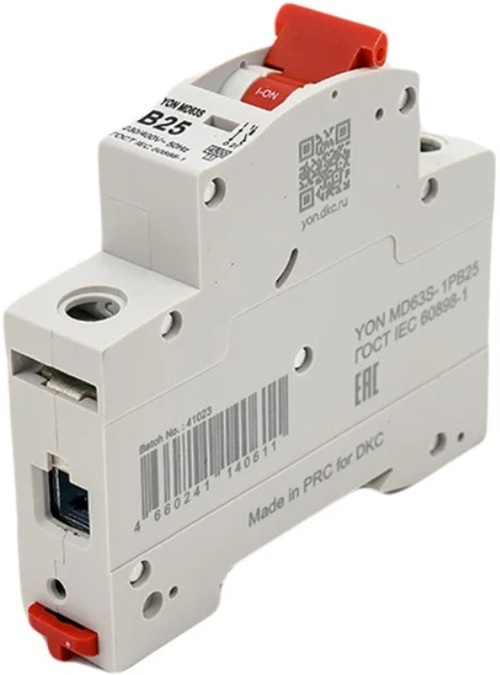 

Автоматический выключатель модульный DKC MD63S-1PB25 YON max типа MD63S 4,5кА 1P (B) 25А (кратность 12шт), MD63S-1PB25