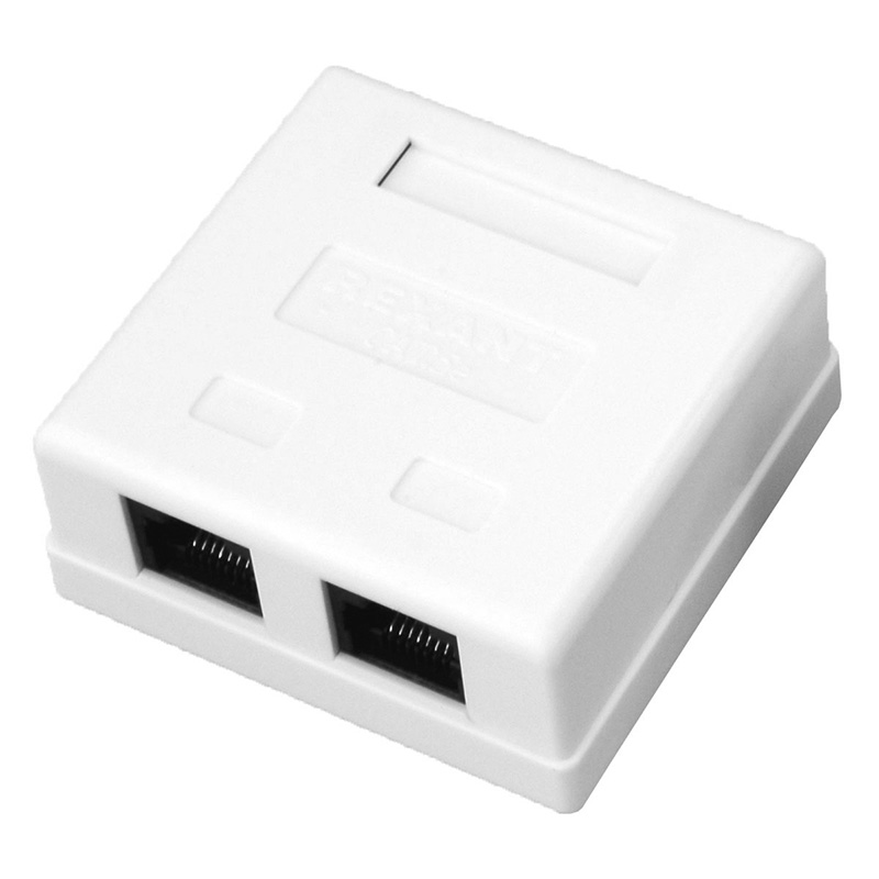 

Розетка Rexant 03-0151 2-порт RJ-45 (8P8C), cat 5e, внешняя (25шт), 03-0151