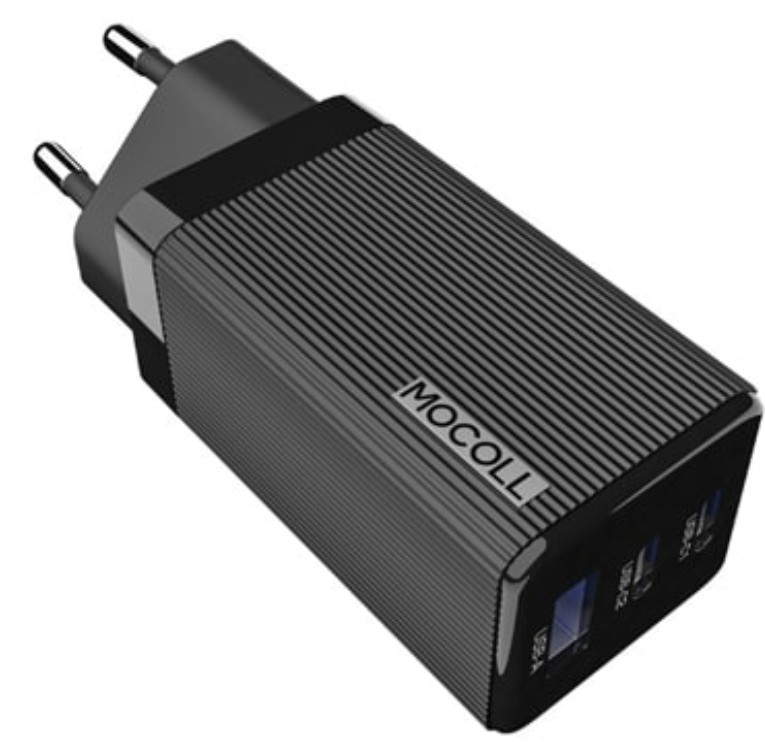 

Зарядное устройство сетевое MOCOLL 65WB 65W RUI III Series Type-C/Type-C/Type-A Чёрный, 65WB