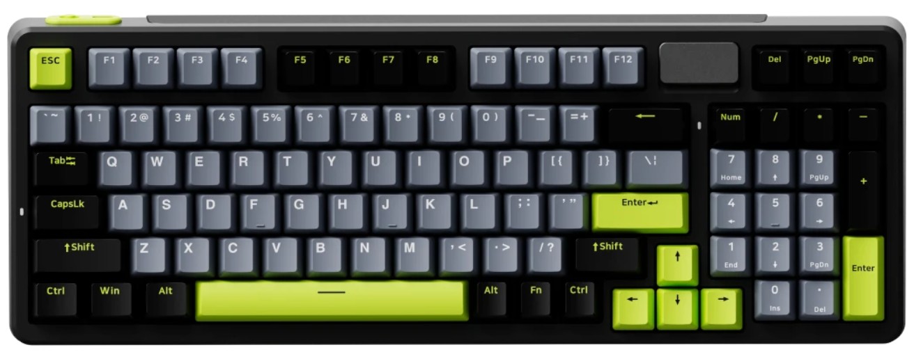 

Клавиатура Rapoo V700DIY-98 игровая механическая проводная/беспроводная чер/сер/зел (10370), V700DIY-98