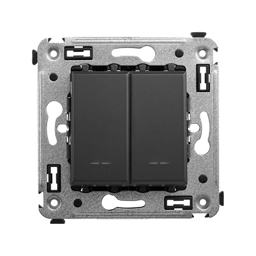 

Кнопка DKC 4412154 двухклавишная в стену, "Черный матовый", 2 модуля, "Avanti", 4412154