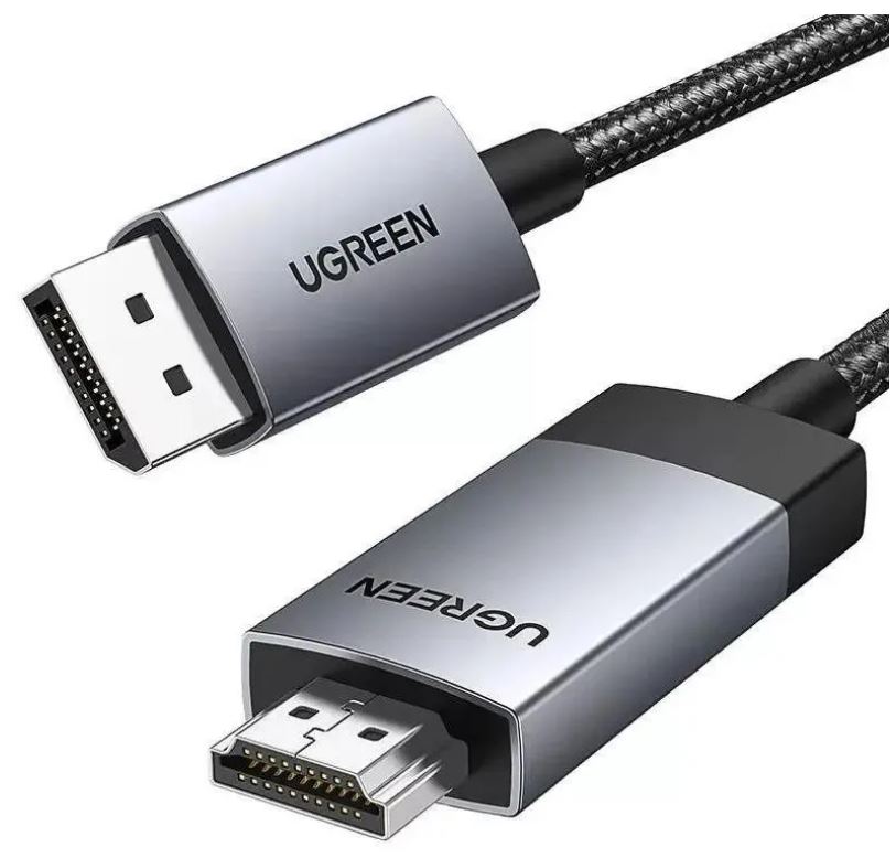 

Кабель UGREEN DP119 25491_ DP to HDMI 4K Cable. длина: 3м. цвет: черно-серебристый, DP119